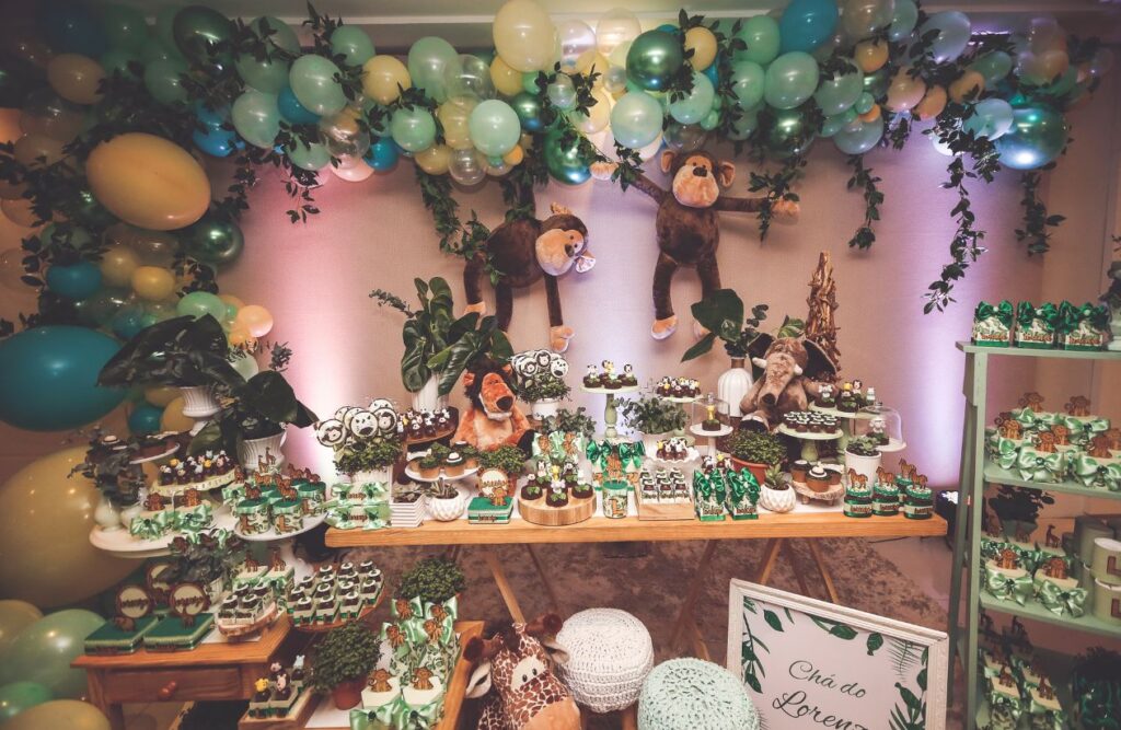 Urban Jungle Feast engagement party theme