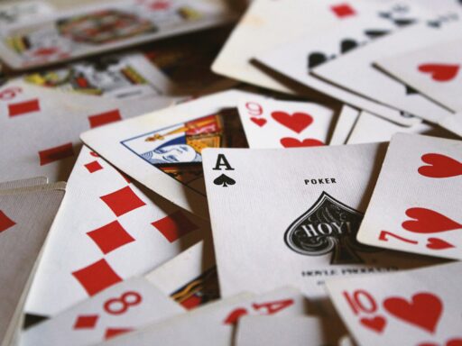 Scattered playing cards