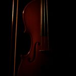A violin against a black background