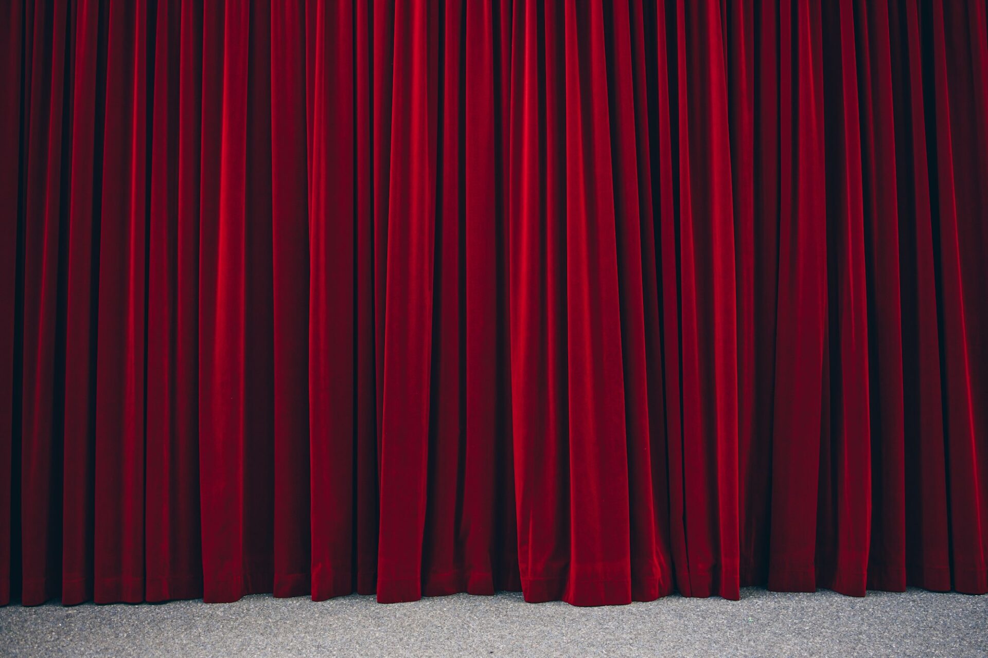 A red velvet stage curtain