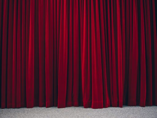A red velvet stage curtain