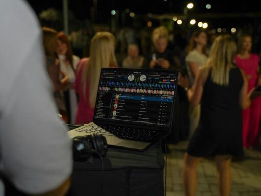 DJ mixing music at a wedding reception